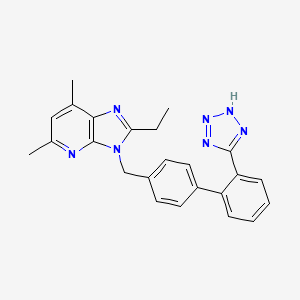 molecular formula C24H23N7 B1673695 2-Ethyl-5,7-dimethyl-3-((4-(2-(2H-tetrazol-5-yl)phenyl)phenyl)methyl)imidazo(4,5-b)pyridine CAS No. 133240-46-7