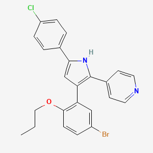 molecular formula C24H20BrClN2O B1673704 4-[3-(5-bromo-2-propoxyphenyl)-5-(4-chlorophenyl)-1H-pyrrol-2-yl]pyridine CAS No. 191034-25-0