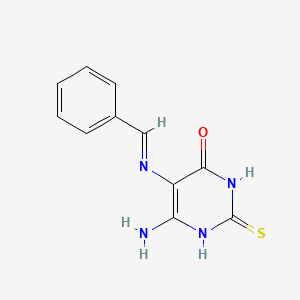 molecular formula C11H10N4OS B1673707 6-氨基-5-(苄叉氨基)-2-硫代-4-嘧啶醇 CAS No. 64232-83-3