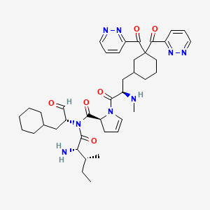 molecular formula C40H54N8O6 B1673718 (2S)-N-[(2S,3R)-2-amino-3-methylpentanoyl]-1-[(2R)-3-[3,3-bis(pyridazine-3-carbonyl)cyclohexyl]-2-(methylamino)propanoyl]-N-[(2R)-1-cyclohexyl-3-oxopropan-2-yl]-2,3-dihydropyrrole-2-carboxamide CAS No. 122211-31-8