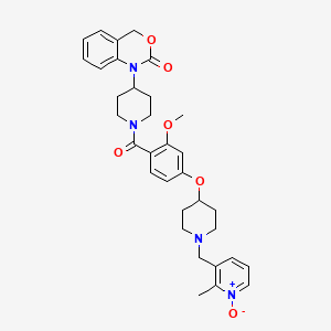 molecular formula C33H38N4O6 B1673726 1-[1-[2-methoxy-4-[1-[(2-methyl-1-oxidopyridin-1-ium-3-yl)methyl]piperidin-4-yl]oxybenzoyl]piperidin-4-yl]-4H-3,1-benzoxazin-2-one CAS No. 162045-26-3
