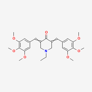 molecular formula C27H33NO7 B1673729 1-Ethyl-3,5-bis[(3,4,5-trimethoxyphenyl)methylidene]piperidin-4-one CAS No. 343307-76-6