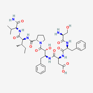 molecular formula C42H62N9O10 B1673733 Ser-Phe-Asn-Pns-Pro-Ile-Val-NH2 CAS No. 138228-18-9