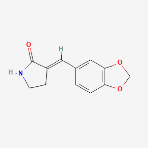 molecular formula C12H11NO3 B1673735 (E)-3-(Benzo[d][1,3]dioxol-5-ylmethylene)pyrrolidin-2-one CAS No. 1859-42-3