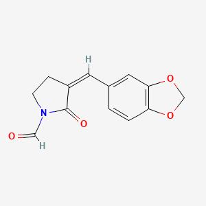 molecular formula C13H11NO4 B1673736 N-Formyl-3,4-methylenedioxy-benzylidine-gamma-butyrolactam CAS No. 218924-25-5