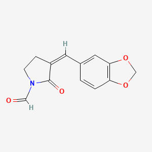 1-Pyrrolidinecarboxaldehyde, 3-(1,3-benzodioxol-5-ylmethylene)-2-oxo-