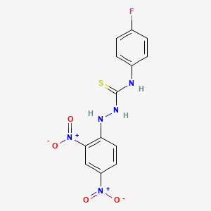molecular formula C13H10FN5O4S B1673740 2-(2,4-dinitrophenyl)-N-(4-fluorophenyl)hydrazinecarbothioamide CAS No. 316151-68-5