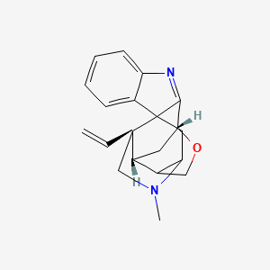 molecular formula C20H22N2O B1673757 7,20(2H,19H)-Cyclovobasan, 1,2,18,19-tetradehydro-3,17-epoxy-, (3R,7alpha,20alpha)- CAS No. 1358-76-5