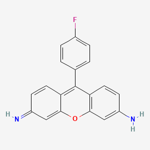 molecular formula C19H13FN2O B1673758 9-(4-Fluorophenyl)-3-imino-3H-xanthen-6-amine CAS No. 1186470-29-2