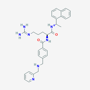 molecular formula C32H37N7O2 B1673773 N-[(2S)-5-(diaminomethylideneamino)-1-[[(1S)-1-naphthalen-1-ylethyl]amino]-1-oxopentan-2-yl]-4-[(pyridin-2-ylmethylamino)methyl]benzamide CAS No. 568526-77-2