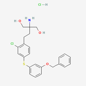 molecular formula C24H27Cl2NO3S B1673781 2-Amino-2-(4-((3-(benzyloxy)phenyl)thio)-2-chlorophenethyl)propane-1,3-diol hydrochloride CAS No. 509088-69-1