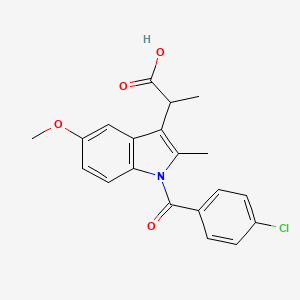 molecular formula C20H18ClNO4 B1673783 1H-Indole-3-acetic acid, 1-(4-chlorobenzoyl)-5-methoxy-alpha,2-dimethyl- CAS No. 1601-22-5