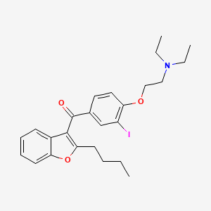 molecular formula C25H30INO3 B1673788 (2-Butylbenzofuran-3-yl)(4-(2-(diethylamino)ethoxy)-3-iodophenyl)methanone CAS No. 85642-08-6