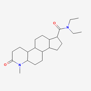 molecular formula C22H36N2O2 B1673789 N,N-Diethyl-1-methyl-2-oxohexadecahydro-1H-indeno[5,4-f]quinoline-7-carboxamide CAS No. 104199-89-5