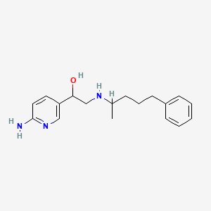 molecular formula C18H25N3O B1673791 3-Pyridinemethanol, 6-amino-alpha-(((1-methyl-4-phenylbutyl)amino)methyl)- CAS No. 115326-36-8