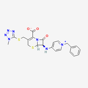 molecular formula C22H21N7O3S2 B1673793 7-(1-Benzylpyridinium-4-yl)amino-3-(((1-methyl-1H-tetrazol-5-yl)thio)methyl)ceph-3-em-4-carboxylate CAS No. 77527-71-0