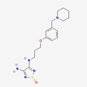 molecular formula C17H25N5O2S B1673797 1,2,5-Thiadiazole-3,4-diamine, N-(3-(3-(1-piperidinylmethyl)phenoxy)propyl)-, 1-oxide CAS No. 78442-39-4