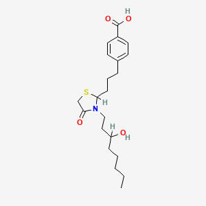 molecular formula C21H31NO4S B1673800 4-[3-[3-(3-hydroxyoctyl)-4-oxo-1,3-thiazolidin-2-yl]propyl]benzoic Acid CAS No. 72313-41-8