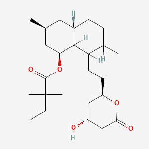 molecular formula C25H42O5 B1673805 [(1S,3S,4aS)-8-[2-[(2R,4R)-4-hydroxy-6-oxooxan-2-yl]ethyl]-3,7-dimethyl-1,2,3,4,4a,5,6,7,8,8a-decahydronaphthalen-1-yl] 2,2-dimethylbutanoate CAS No. 87770-13-6
