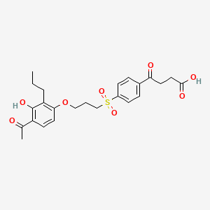 molecular formula C24H28O8S B1673806 4-((3-(4-Acetyl-3-hydroxy-2-propylphenoxy)propyl)sulfonyl)-gamma-oxobenzenebutanoic acid CAS No. 91541-18-3