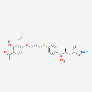 molecular formula C25H31NaO6S B1673807 (betaR,gammaS)-4-[[3-(4-Acetyl-3-hydroxy-2-propylphenoxy)propyl]thio]-gamma-hydroxy-beta-methylbenzenebutanoic acid sodium salt CAS No. 114370-57-9