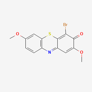 molecular formula C14H10BrNO3S B1673810 4-Bromo-2,7-dimethoxy-3H-phenothiazin-3-one CAS No. 93211-49-5