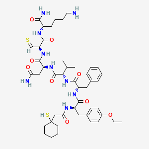 (2S)-N-[(2R)-1-[[(2S)-1,6-diamino-1-oxohexan-2-yl]amino]-1-oxo-3-sulfanylidenepropan-2-yl]-2-[[(2S)-2-[[(2S)-2-[[(2R)-3-(4-ethoxyphenyl)-2-[[2-(1-sulfanylcyclohexyl)acetyl]amino]propanoyl]amino]-3-phenylpropanoyl]amino]-3-methylbutanoyl]amino]butanediamide