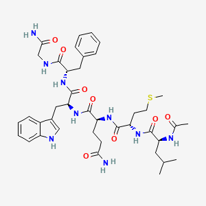 B1673829 Glycinamide, N-acetyl-L-leucyl-L-methionyl-L-glutaminyl-L-tryptophyl-L-phenylalanyl- CAS No. 125989-15-3