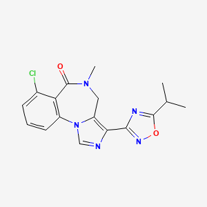 molecular formula C17H16ClN5O2 B1673835 7-chloro-5-methyl-3-(5-propan-2-yl-1,2,4-oxadiazol-3-yl)-4H-imidazo[1,5-a][1,4]benzodiazepin-6-one CAS No. 122384-14-9