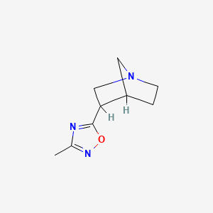 molecular formula C9H13N3O B1673841 5-(1-Azabicyclo[2.2.1]heptan-3-yl)-3-methyl-1,2,4-oxadiazole CAS No. 121564-89-4