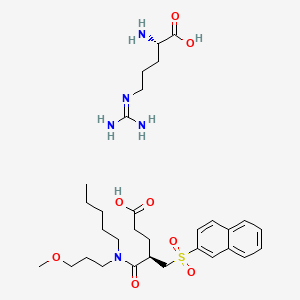 molecular formula C31H49N5O8S B1673853 4-N-(3-Methoxypropyl)-N-pentylcarbamoyl-5-(2-naphthylsulfonyl)pentanoic acid CAS No. 137005-17-5
