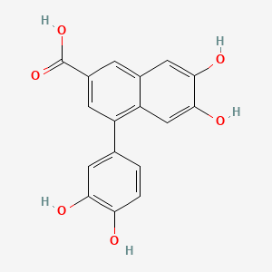 molecular formula C17H12O6 B1673855 4-(3,4-Dihydroxyphenyl)-6,7-dihydroxynaphthalene-2-carboxylic acid CAS No. 121242-02-2