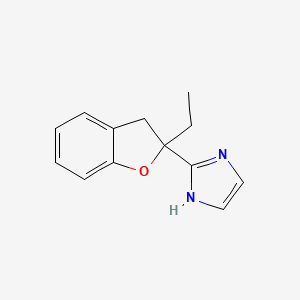 molecular formula C13H14N2O B1673863 2-(2-ethyl-3H-1-benzofuran-2-yl)-1H-imidazole CAS No. 189224-48-4