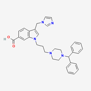 1-(3-(4-Benzhydryl-1-piperazinyl)propyl)-3-(1H-imidazol-1-ylmethyl)-1H-indole-6-carboxylic acid