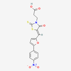 (Z)-3-(5-((5-(4-nitrophenyl)furan-2-yl)methylene)-4-oxo-2-thioxothiazolidin-3-yl)propanoic acid