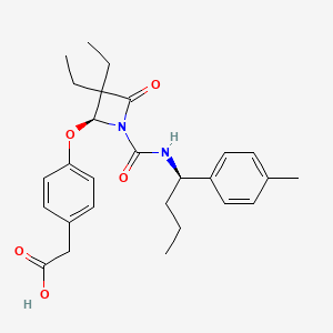 4-((1-(((-1-(4-Methylphenyl)butyl)amino)carbonyl)-3,3-diethyl-4-oxo-2-azetidinyl)oxy)benzeneacetic acid