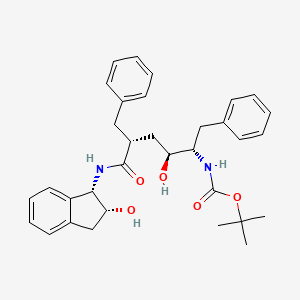 molecular formula C33H40N2O5 B1673898 tert-butyl N-[(2S,3S,5R)-5-benzyl-3-hydroxy-6-[[(1S,2R)-2-hydroxy-2,3-dihydro-1H-inden-1-yl]amino]-6-oxo-1-phenylhexan-2-yl]carbamate CAS No. 126456-36-8