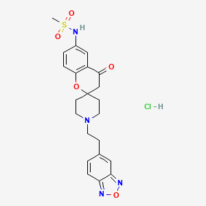 molecular formula C22H25ClN4O5S B1673912 Methanesulfonamide, N-(1'-(2-(2,1,3-benzoxadiazol-5-yl)ethyl)-3,4-dihydro-4-oxospiro(2H-1-benzopyran-2,4'-piperidin)-6-yl)-, monohydrochloride CAS No. 136075-60-0