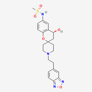 molecular formula C22H26N4O5S B1673916 N-[(4R)-1'-[2-(2,1,3-Benzoxadiazol-5-yl)ethyl]-4-hydroxyspiro[3,4-dihydrochromene-2,4'-piperidine]-6-yl]methanesulfonamide CAS No. 149992-41-6