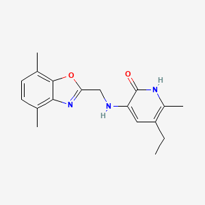 3-(((4,7-Dimethyl-1,3-benzoxazol-2-yl)methyl)amino)-5-ethyl-6-methylpyridin-2(1H)-one