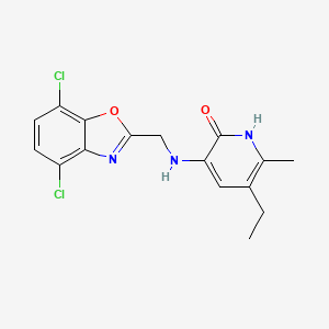 3-(((4,7-Dichloro-1,3-benzoxazol-2-yl)methyl)amino)-5-ethyl-6-methylpyridin-2(1H)-one