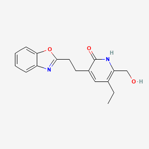 2(1H)-Pyridinone, 3-(2-(2-benzoxazolyl)ethyl)-5-ethyl-6-(hydroxymethyl)-