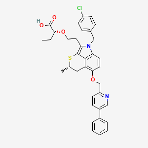 (R*,S*)-(+-)-2-(2-(1-((4-Chlorophenyl)methyl)-4,5-dihydro-4-methyl-6-((5-phenyl-2-pyridinyl)methoxy)-1H-thiopyrano(2,3,4-cd)indol-2-yl)ethoxy)butanoic acid