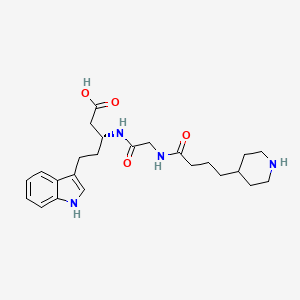 (3R)-5-(1H-indol-3-yl)-3-[[2-(4-piperidin-4-ylbutanoylamino)acetyl]amino]pentanoic acid