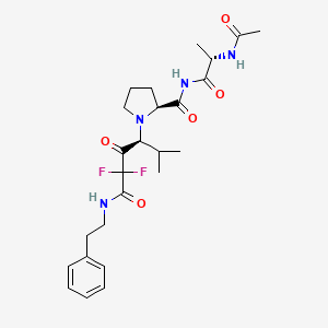 L-Prolinamide, N-acetyl-L-alanyl-N-(3,3-difluoro-1-(1-methylethyl)-2,4-dioxo-4-((2-phenylethyl)amino)butyl)-, (S)-
