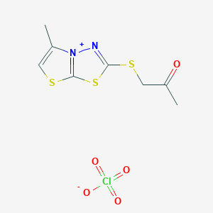 5-Methyl-2-[(2-oxopropyl)sulfanyl][1,3]thiazolo[2,3-b][1,3,4]thiadiazol-4-ium perchlorate