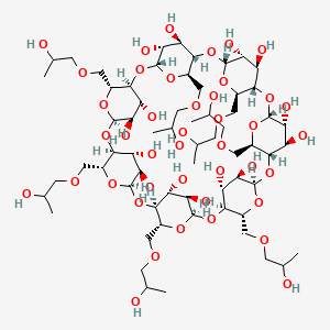 molecular formula C63H112O42 B1673982 Hydroxypropyl-beta-cyclodextrin CAS No. 107745-73-3
