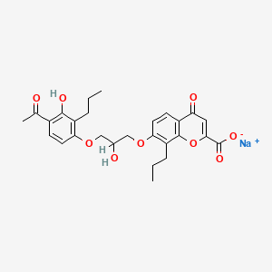 molecular formula C27H29NaO9 B1673991 FPL-55712 CAS No. 40786-08-1