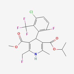 molecular formula C20H19ClF5NO4 B1673992 3,5-Pyridinedicarboxylic acid, 4-(3-chloro-6-fluoro-2-(trifluoromethyl)phenyl)-2-(fluoromethyl)-1,4-dihydro-6-methyl-, 3-methyl 5-(1-methylethyl) ester CAS No. 95445-79-7