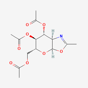 molecular formula C14H19NO8 B1673998 (3aR,5R,6R,7R,7aR)-5-(acetoxymethyl)-2-methyl-5,6,7,7a-tetrahydro-3aH-pyrano[3,2-d]oxazole-6,7-diyl diacetate CAS No. 10378-06-0